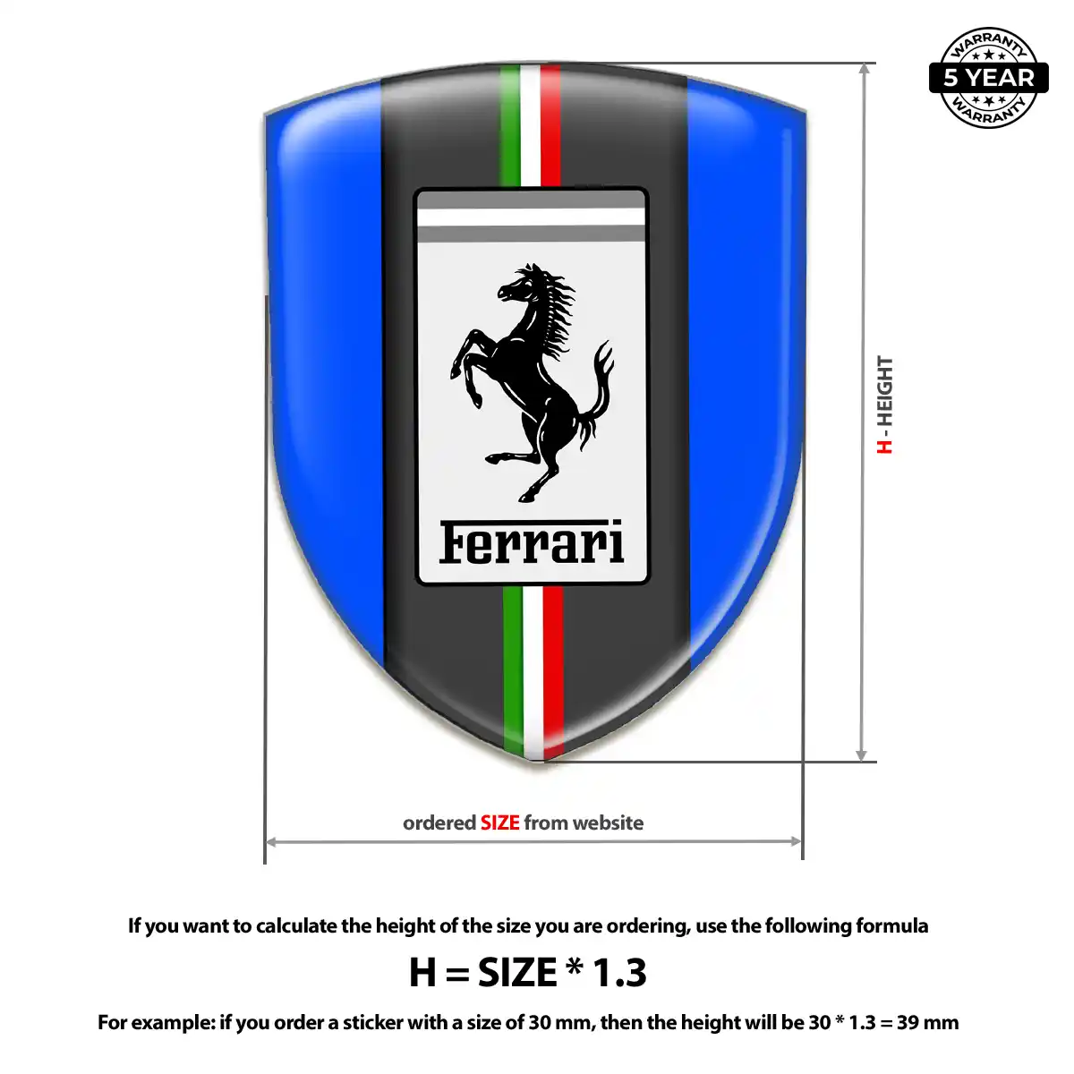Ferrari 3D Gel Sticker Sleek Style
