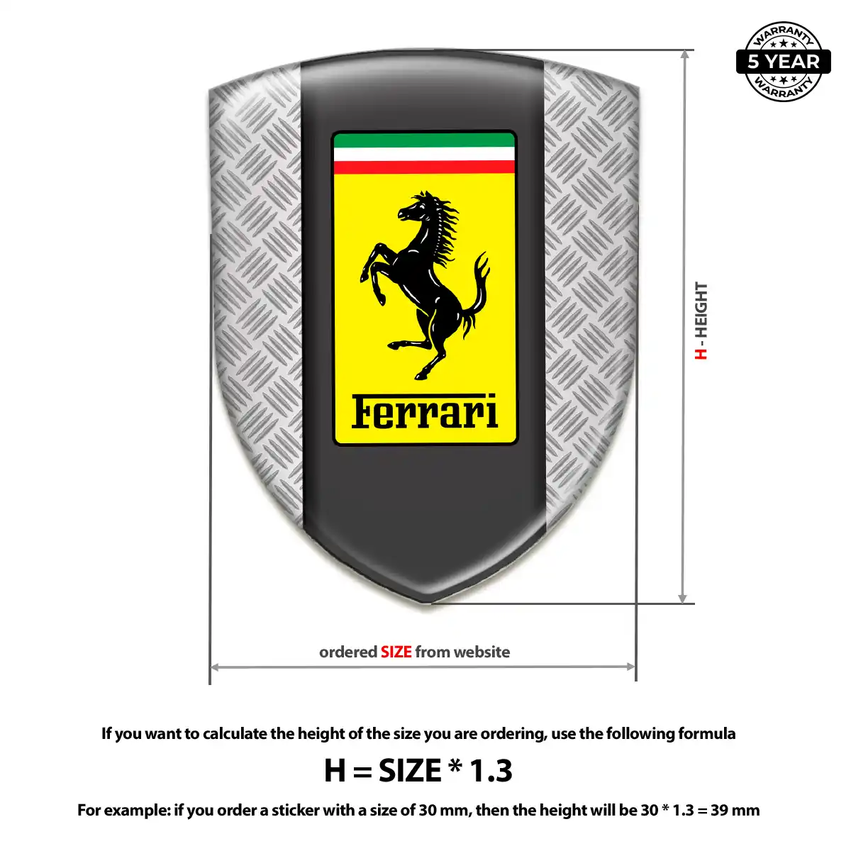 Ferrari 3D Logo Sticker Elite Finish
