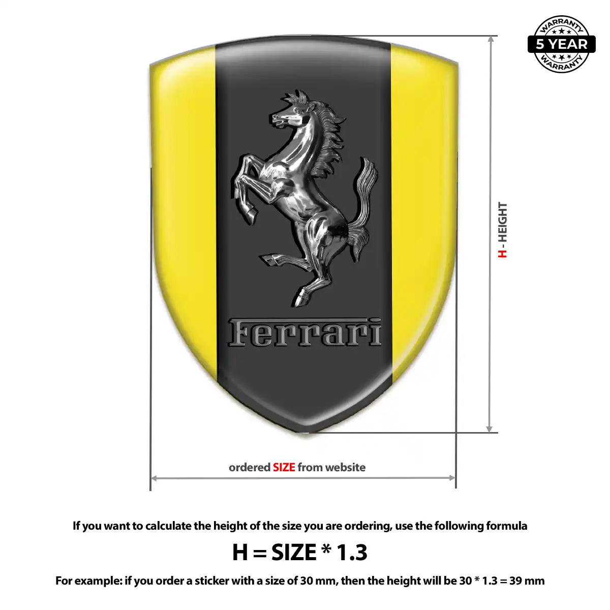 Ferrari 3D Logo Sticker Sleek Style