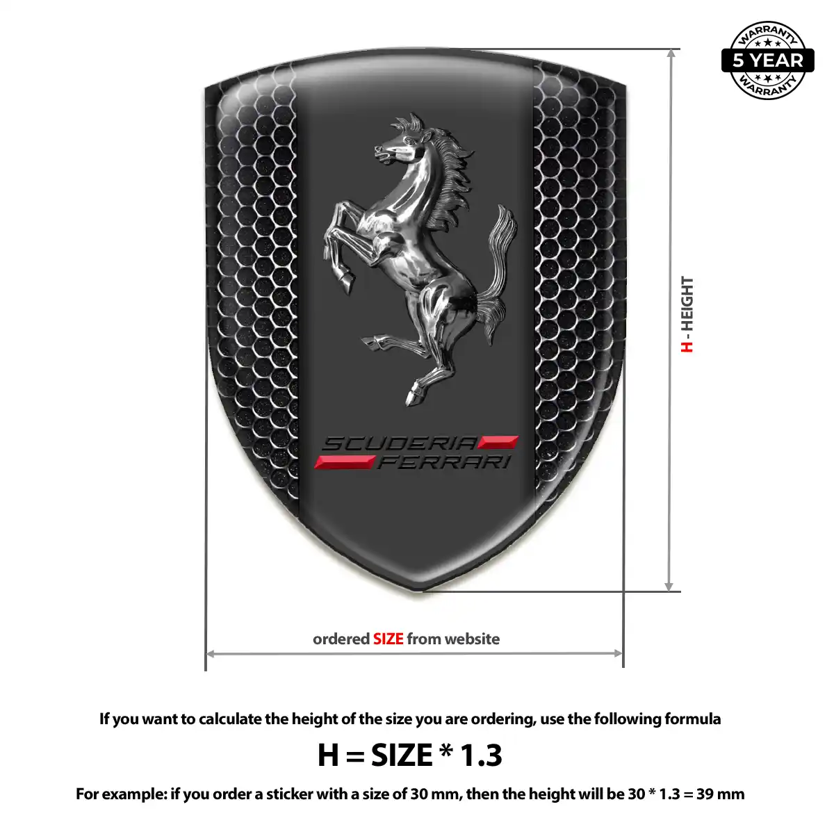 Ferrari 3D Resin Sticker Elite Finish