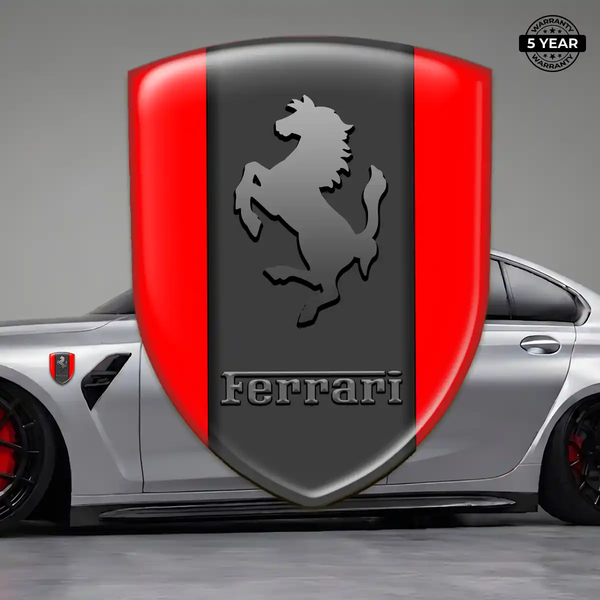 Ferrari 3D Resin Sticker Sleek Style