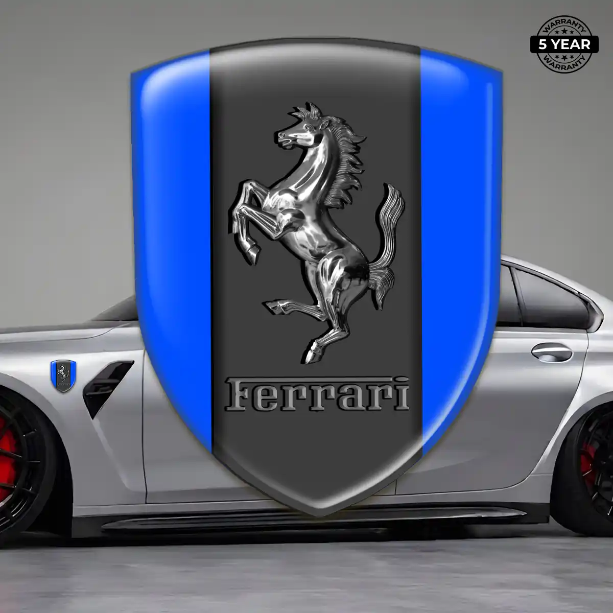 Ferrari Automotive Emblem Sticker Sleek Style