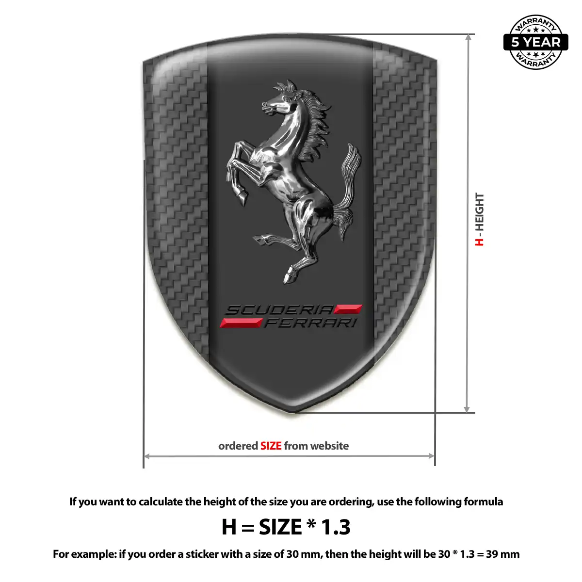 Ferrari Automotive Logo Sticker Elite Finish