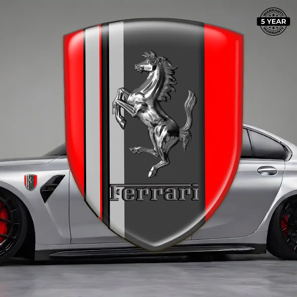 Ferrari Automotive Logo Sticker Refined Design