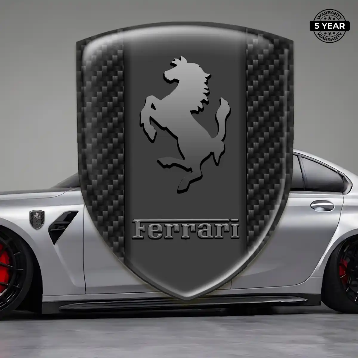 Ferrari Automotive Logo Sticker Sleek Style