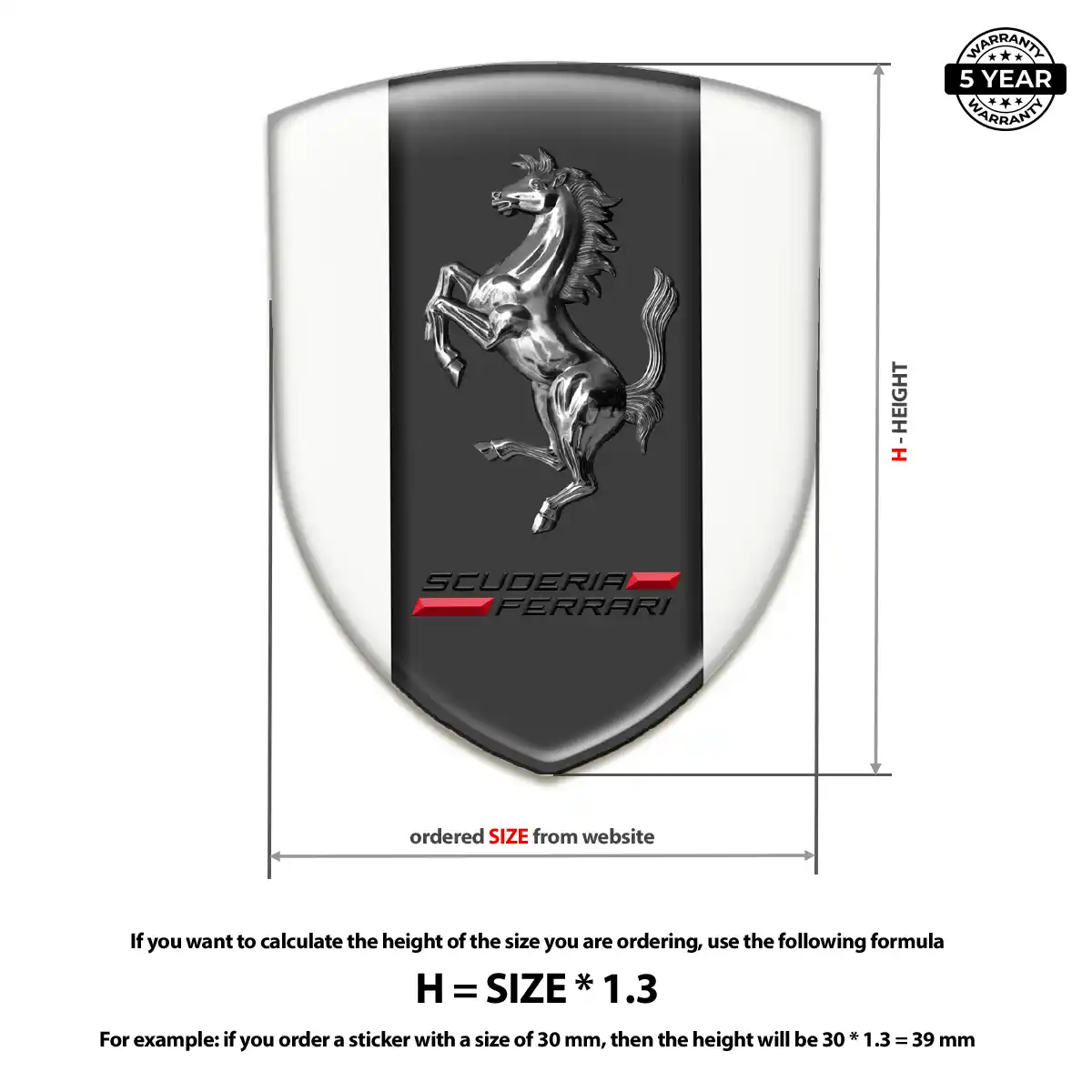 Ferrari Automotive Resin Decal Sleek Style