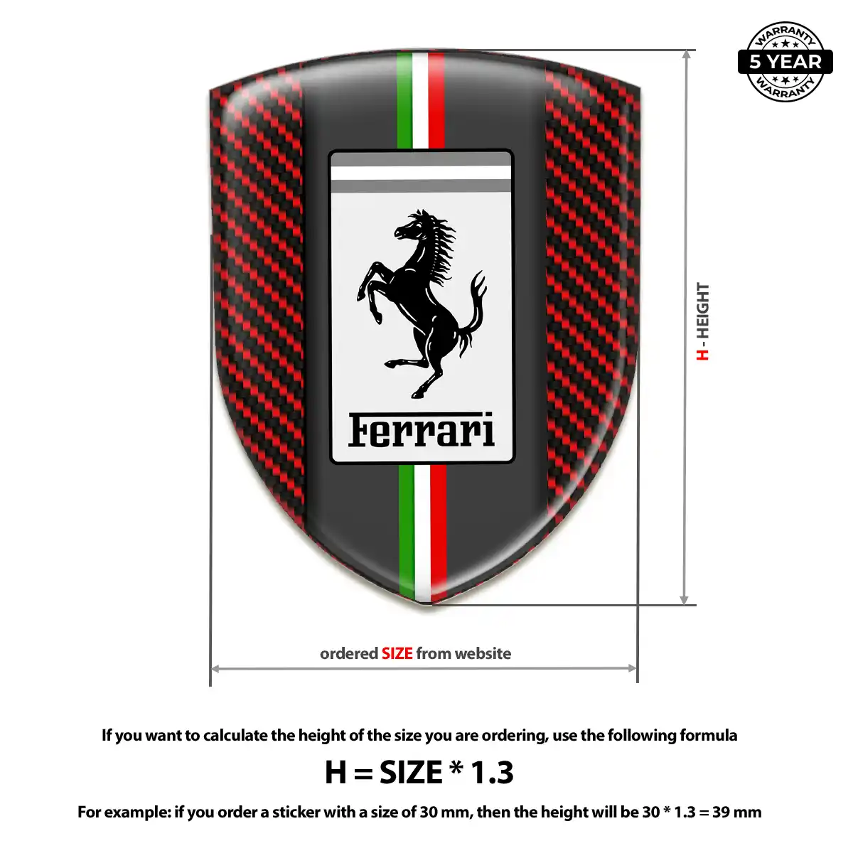 Ferrari Car Badge Sticker Refined Design