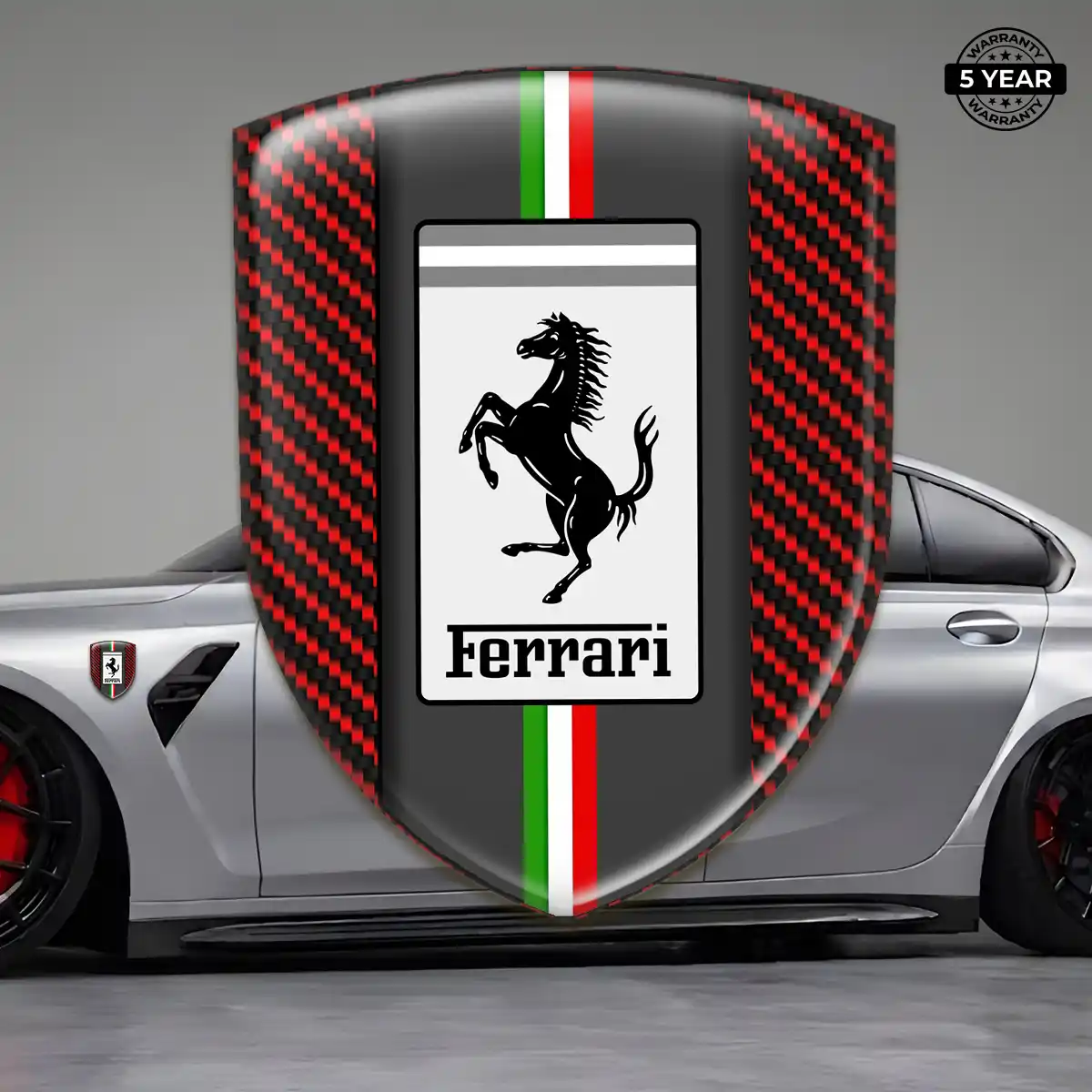 Ferrari Car Badge Sticker Refined Design