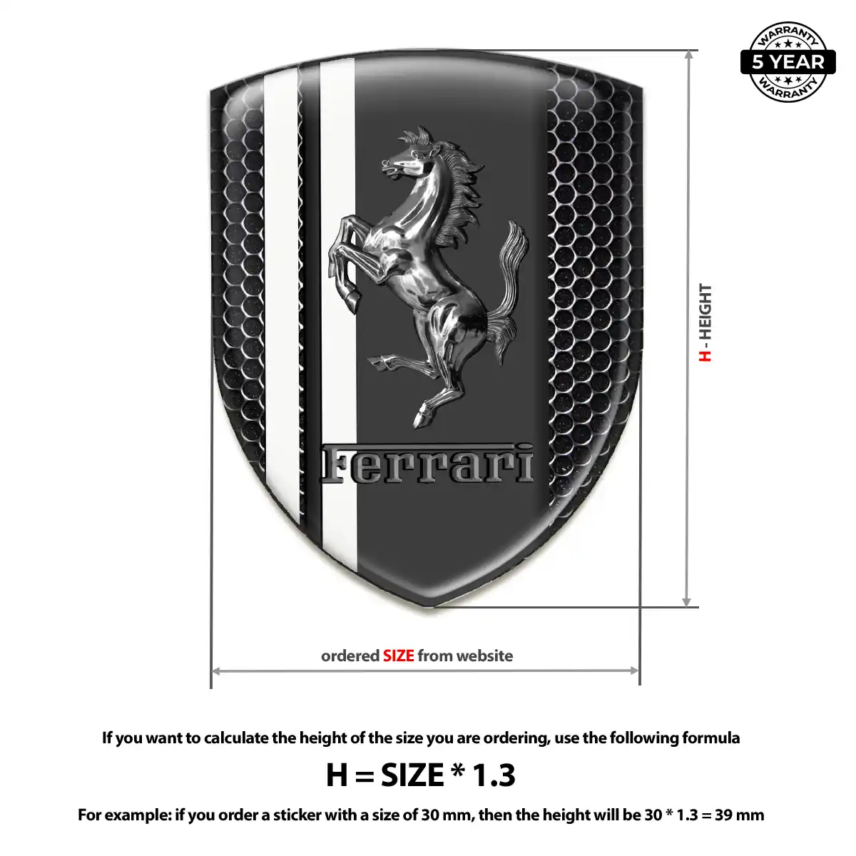 Ferrari Car Badge Sticker Sleek Style