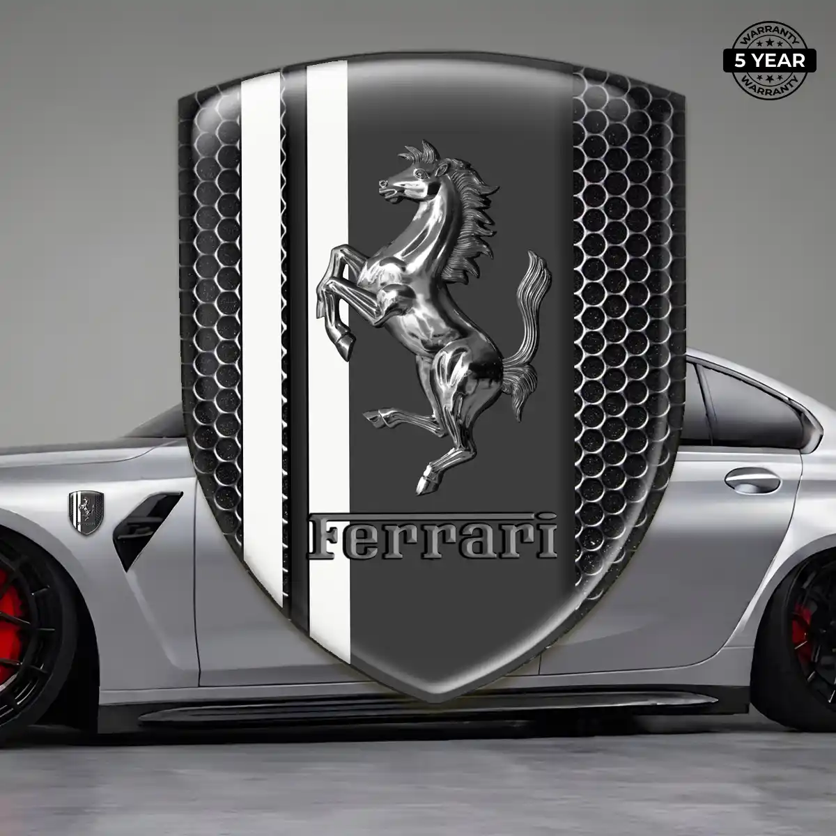Ferrari Car Badge Sticker Sleek Style