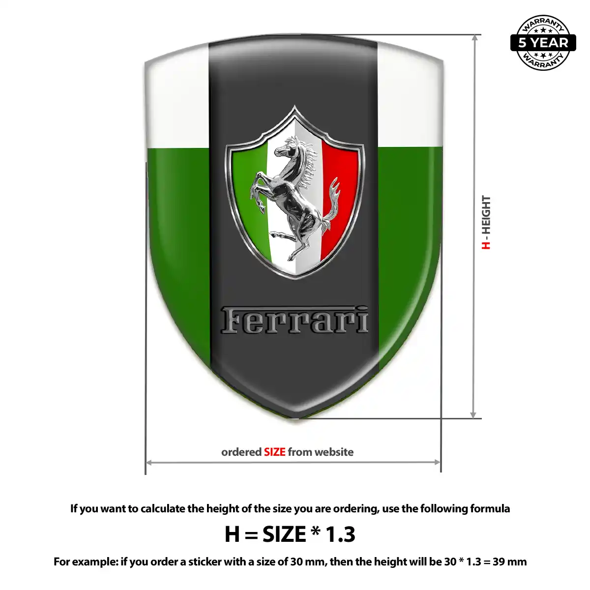Ferrari Car Emblem Decal Elite Finish