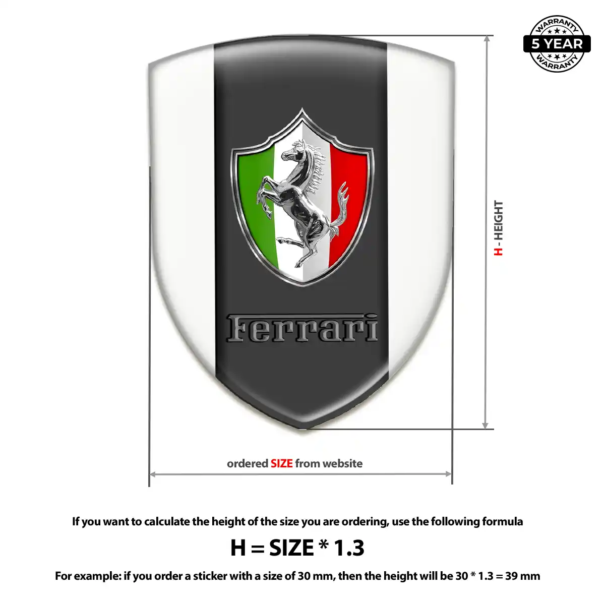 Ferrari Car Emblem Overlay Elite Finish