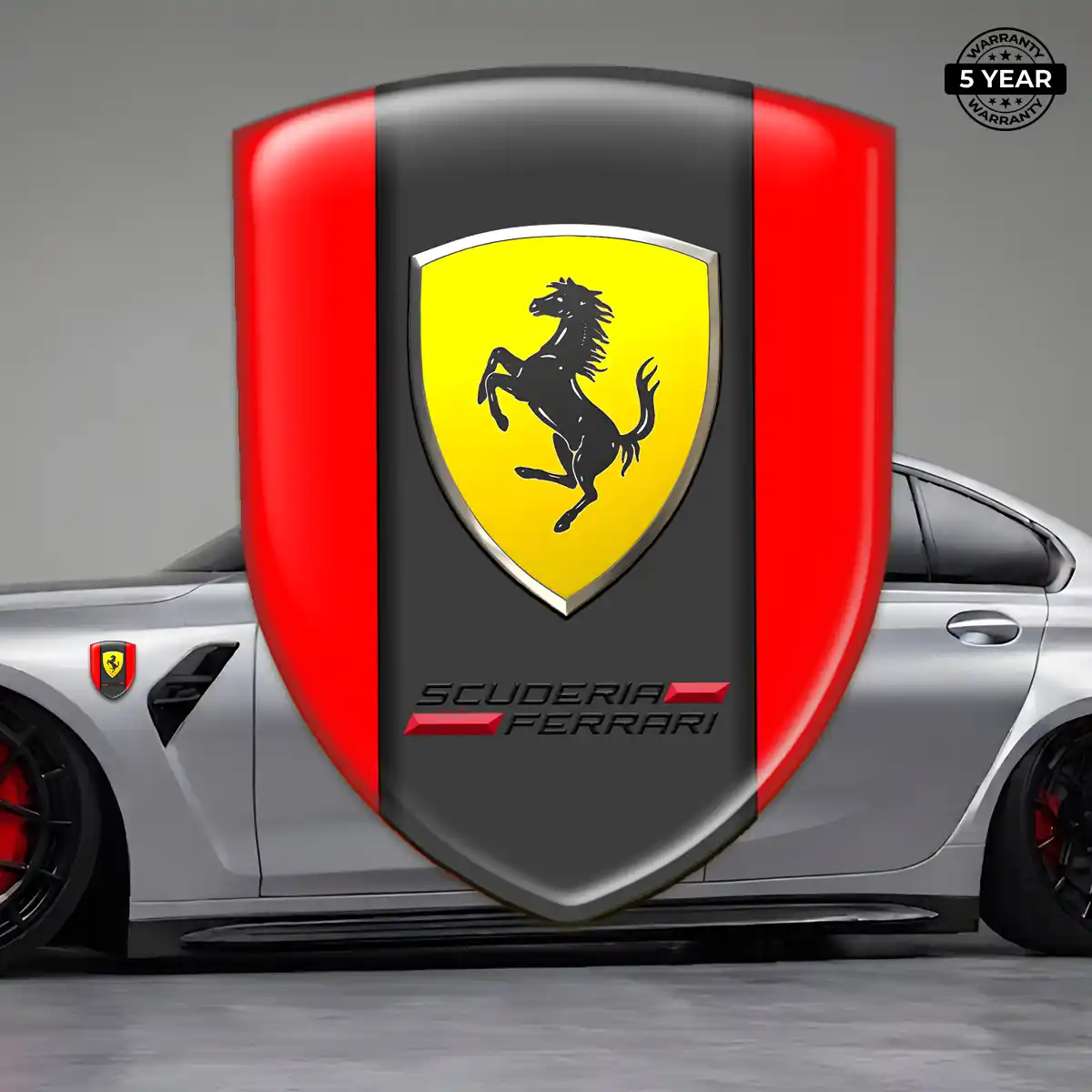 Ferrari Car Emblem Overlay Refined Design
