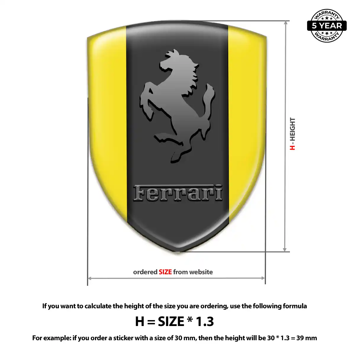 Ferrari Car Emblem Sticker Refined Design