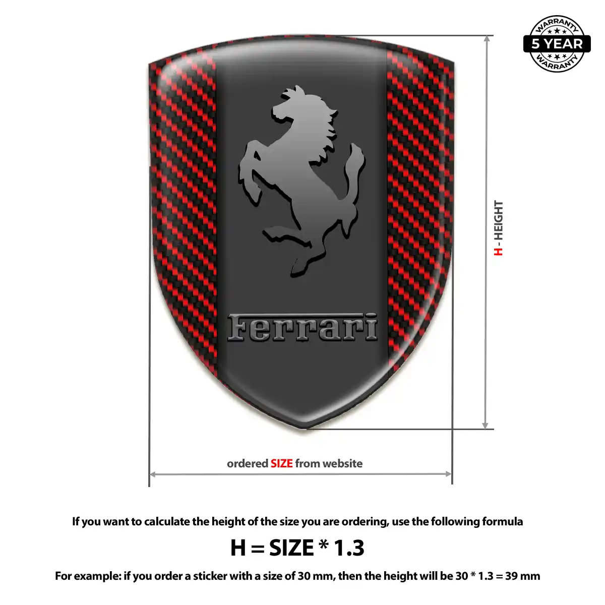 Ferrari Car Logo Decal Elite Finish