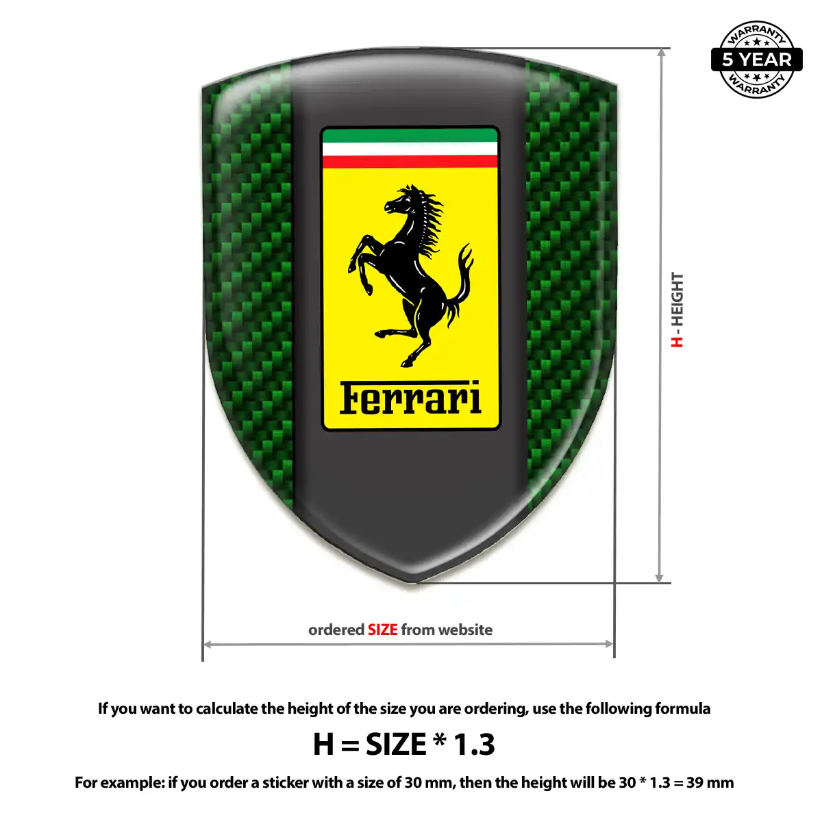 Ferrari Crest Logo Emblem Elite Finish