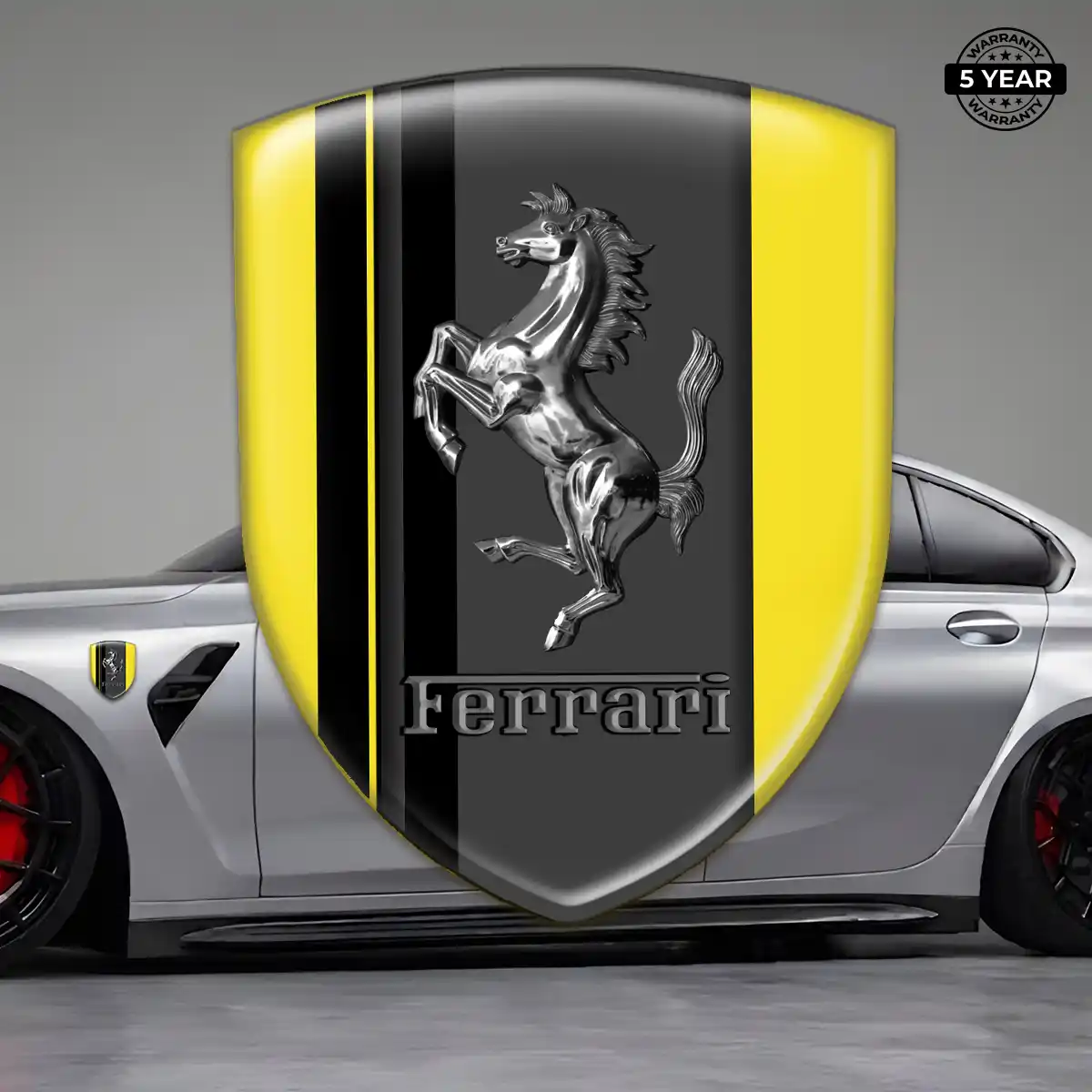 Ferrari Domed Car Sticker Elite Finish