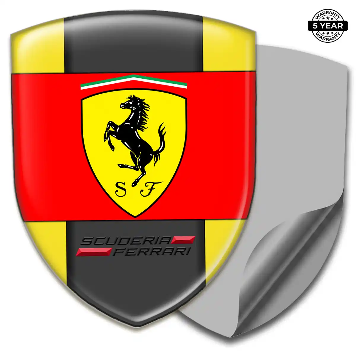 Ferrari Domed Car Sticker Refined Design