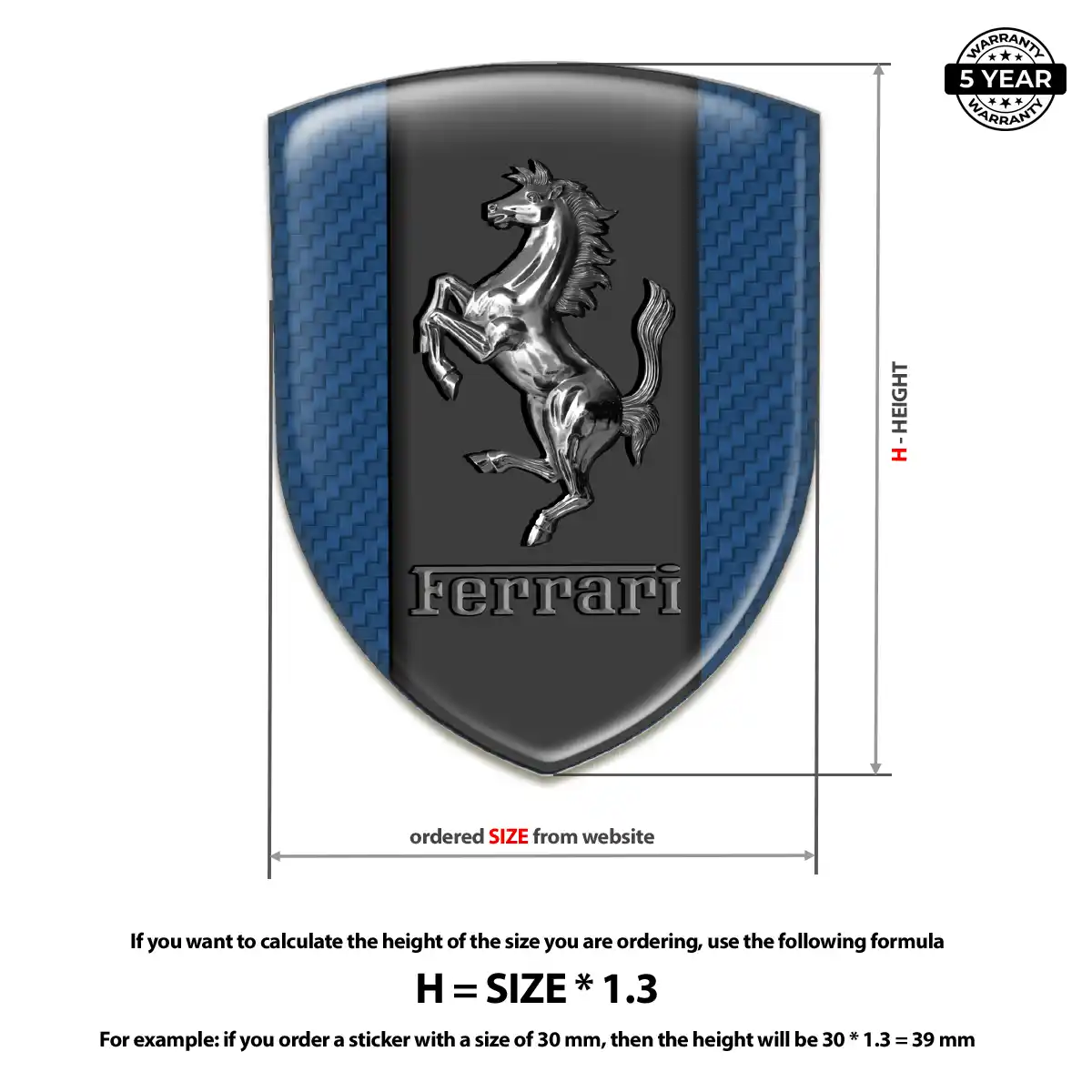 Ferrari Domed Car Sticker Sleek Style