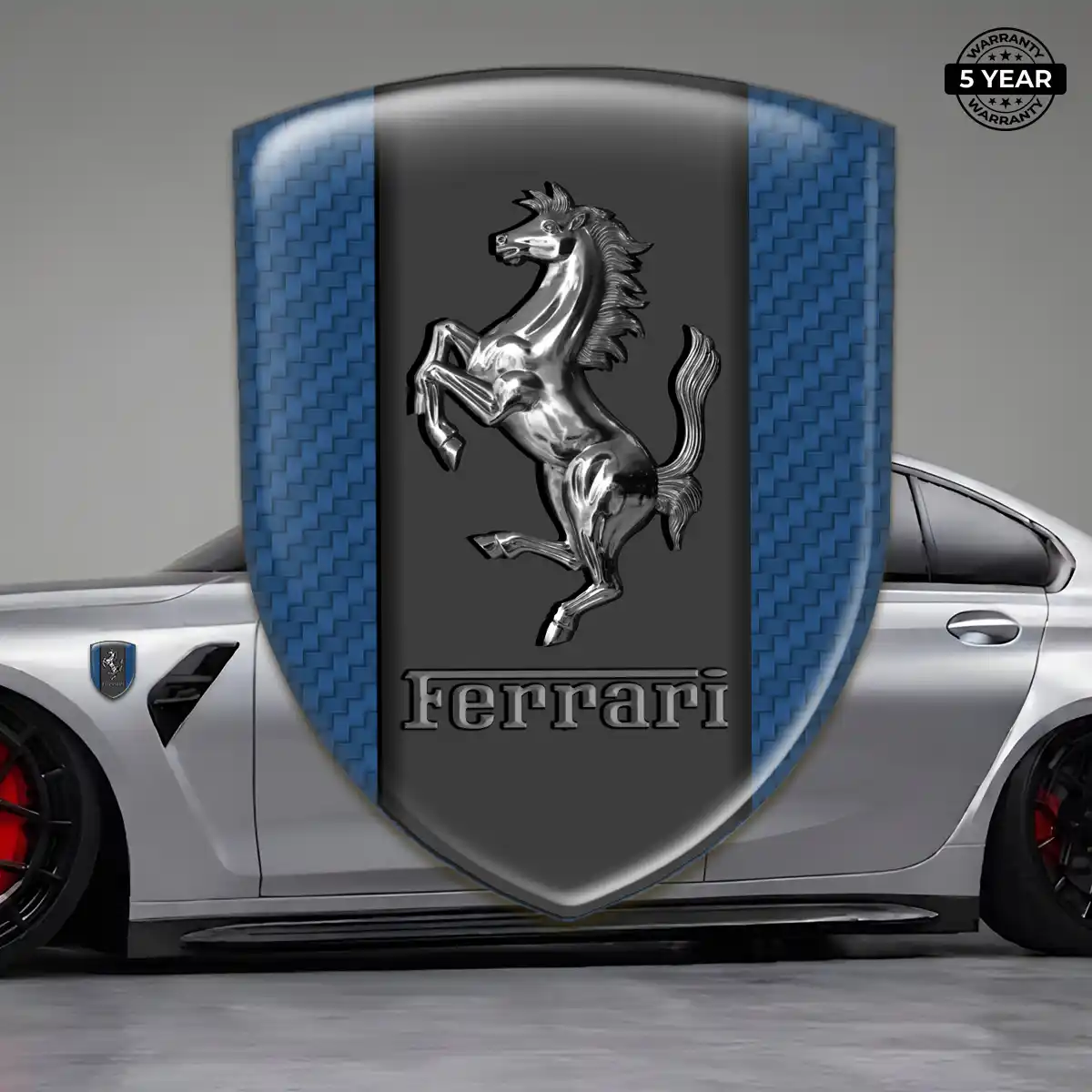 Ferrari Domed Car Sticker Sleek Style