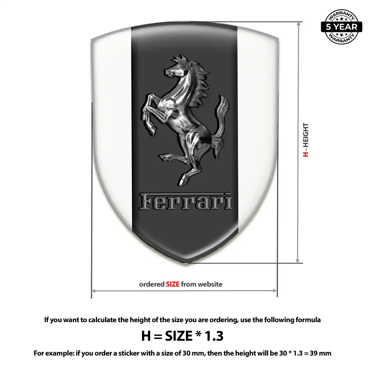 Ferrari Domed Decal Refined Design