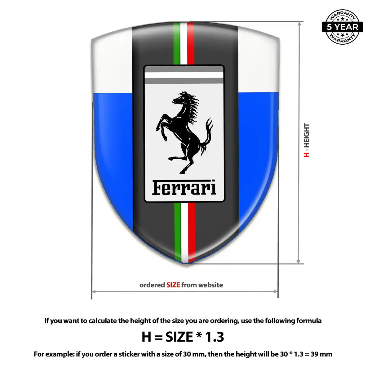 Ferrari Domed Emblem Elite Finish