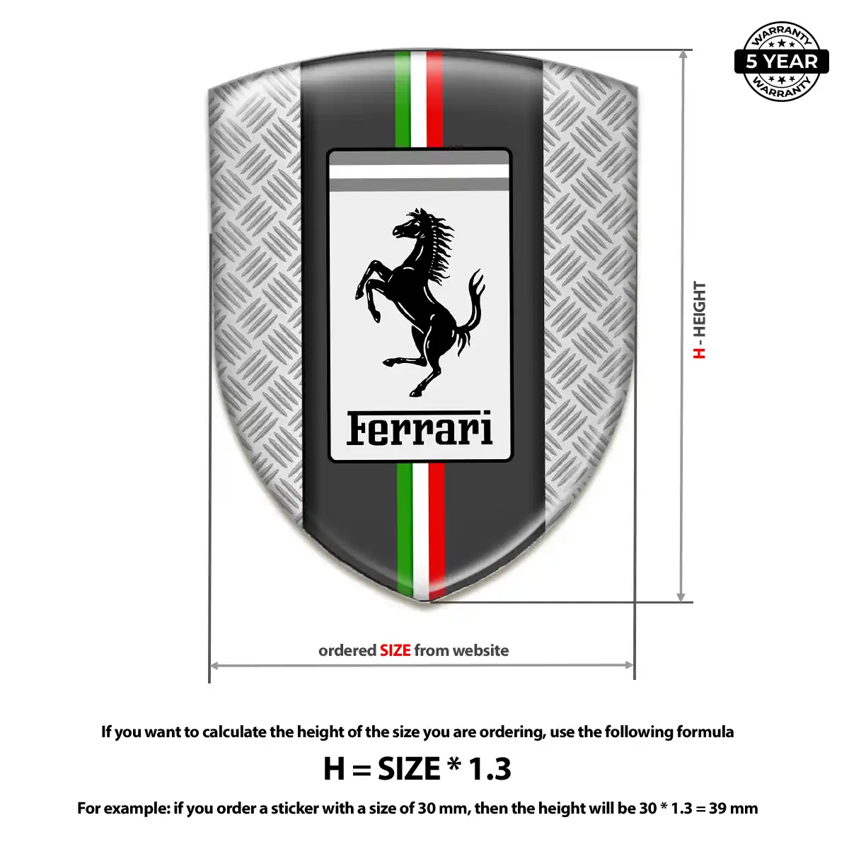 Ferrari Domed Emblem Sleek Style
