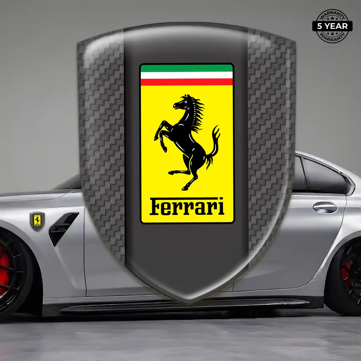 Ferrari Domed Logo Decal Refined Design