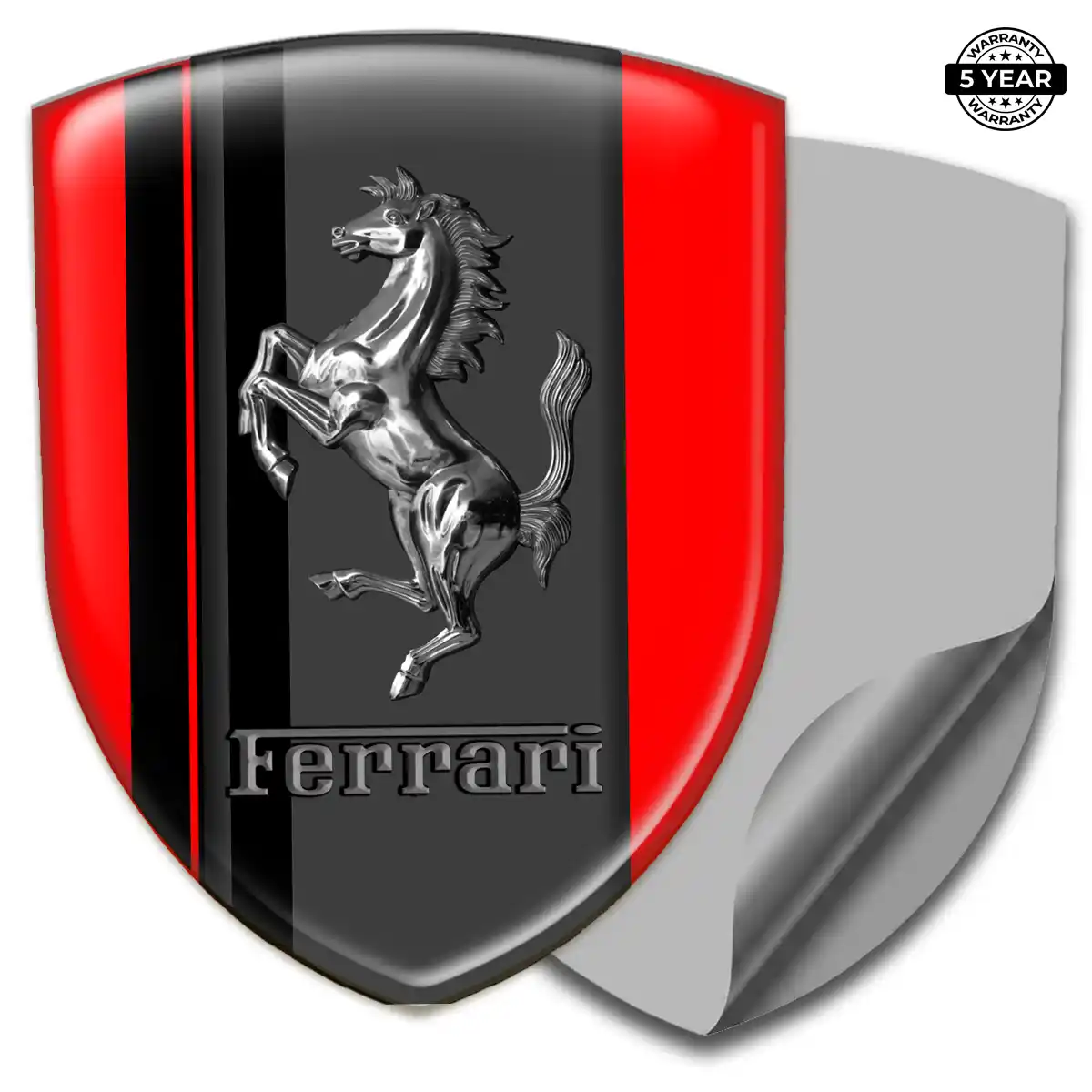 Ferrari Domed Logo Sticker Elite Finish
