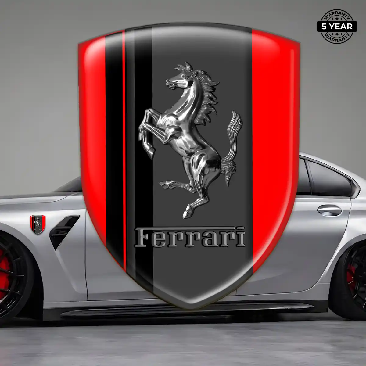Ferrari Domed Logo Sticker Elite Finish