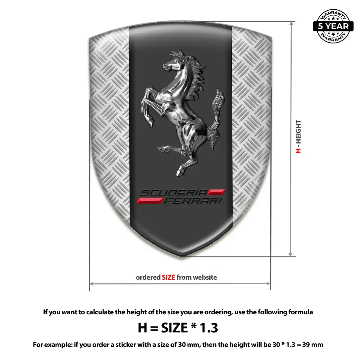 Ferrari Domed Logo Sticker Refined Design