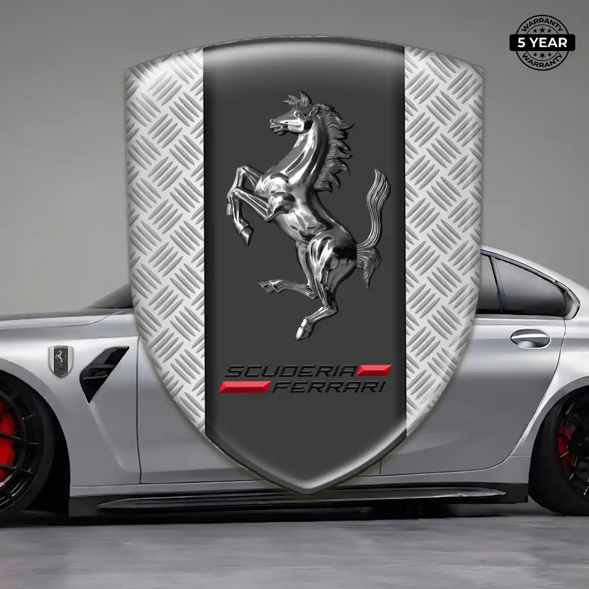 Ferrari Domed Logo Sticker Refined Design