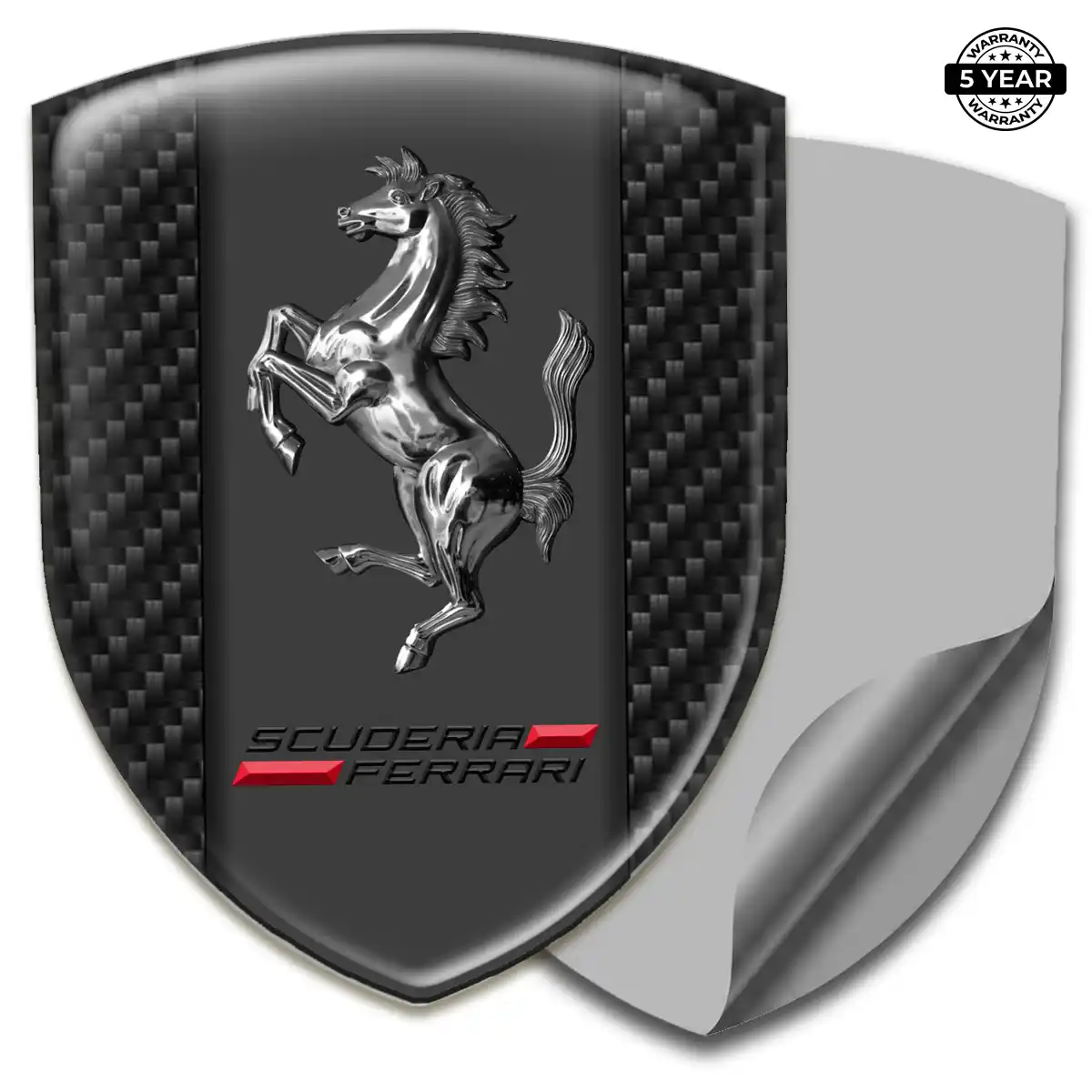 Ferrari Domed Logo Sticker Sleek Style