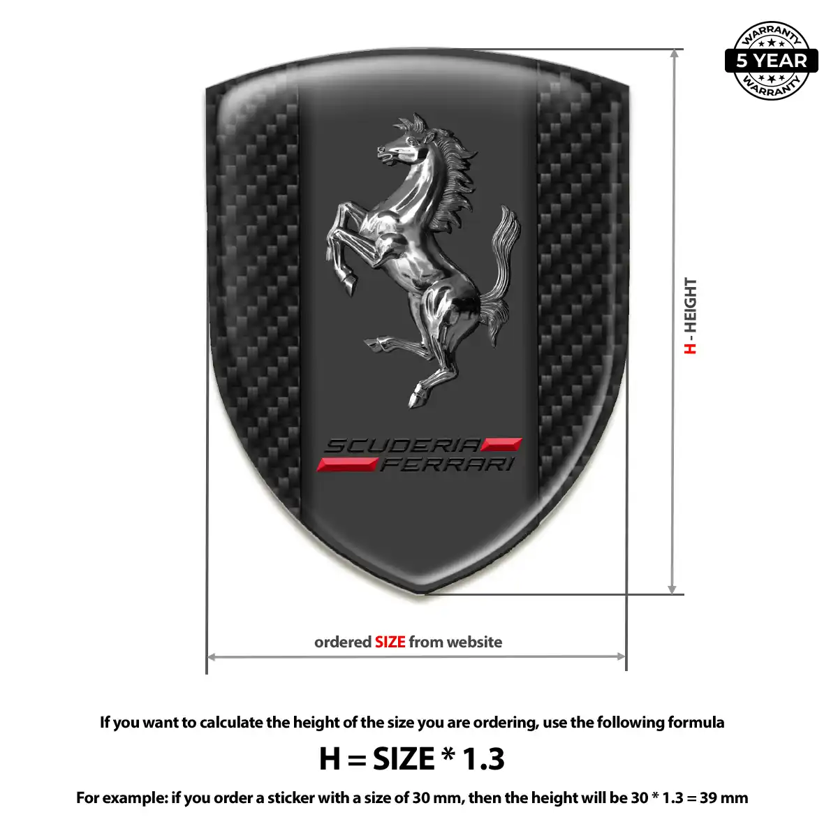 Ferrari Domed Logo Sticker Sleek Style