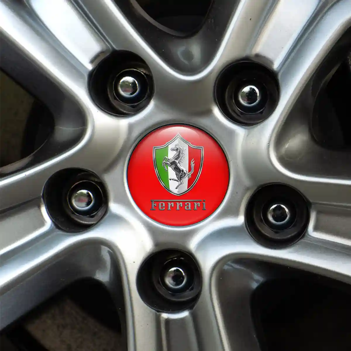 Ferrari Domed Sticker Self-Adhesive Premium Quality