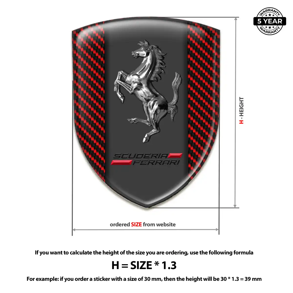 Ferrari Emblem Badge Logo Elite Finish