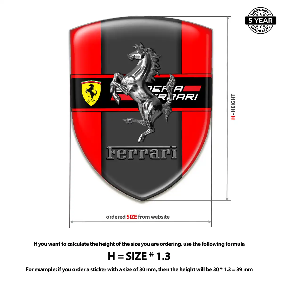 Ferrari Emblem Crest Elite Finish