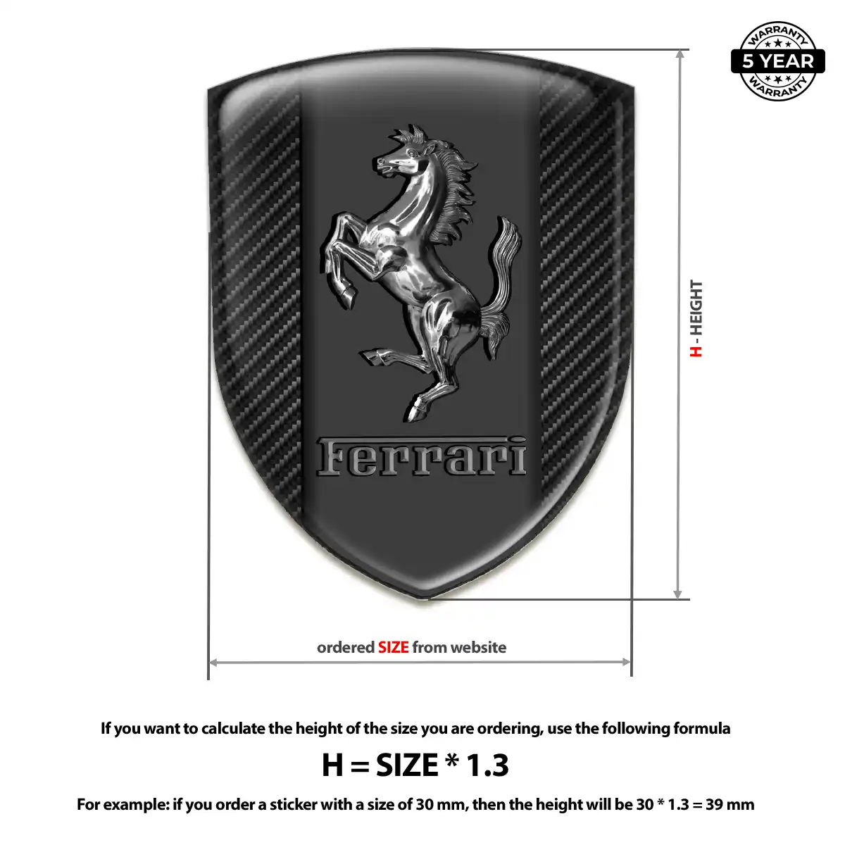 Ferrari Emblem Domed Badge Refined Design