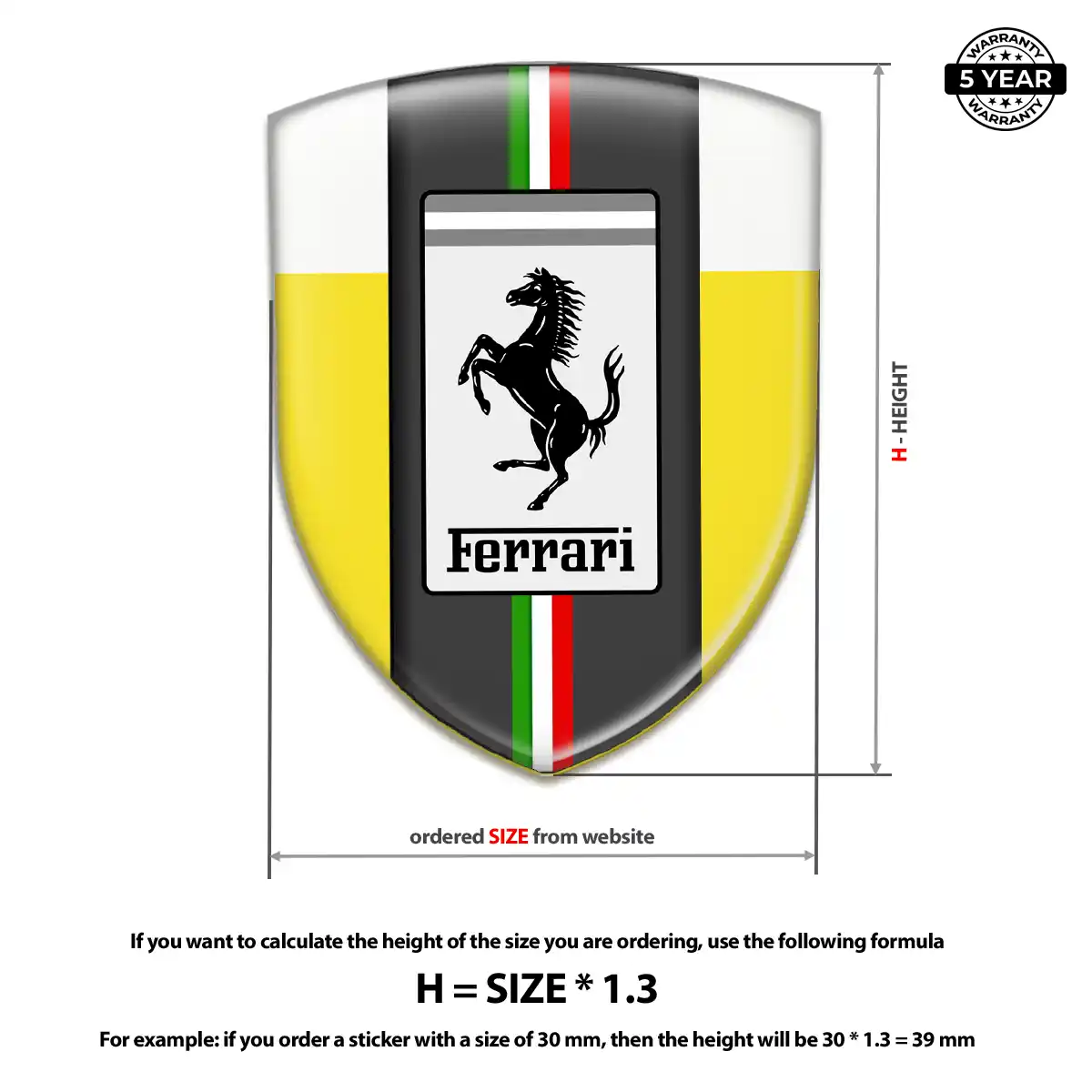 Ferrari Emblem Domed Badge Sleek Style