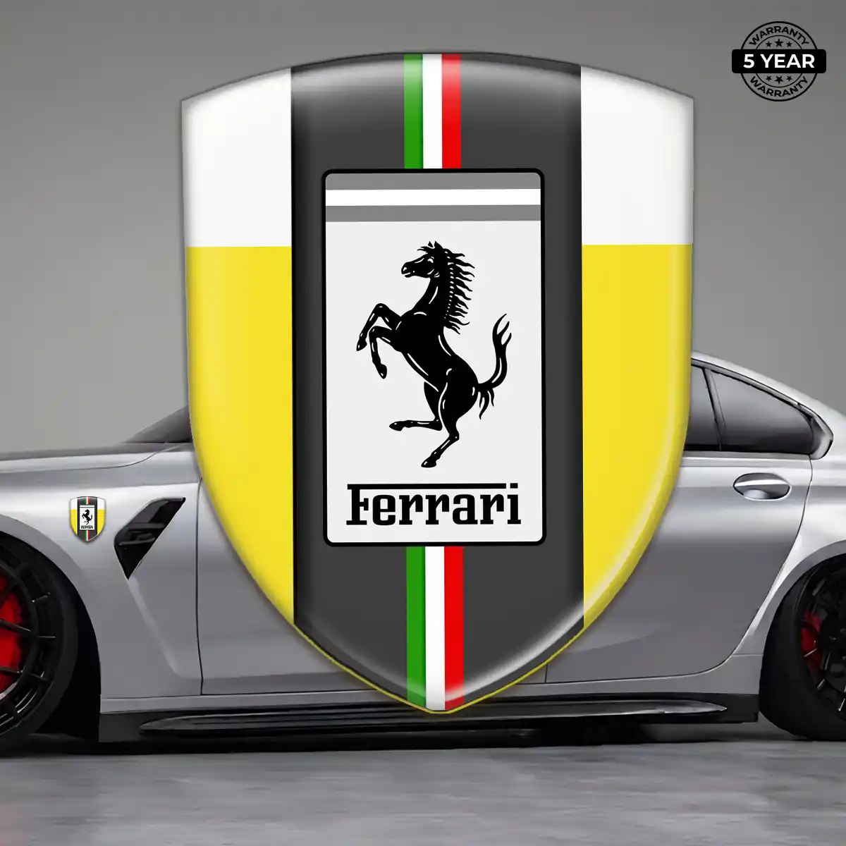 Ferrari Emblem Domed Badge Sleek Style