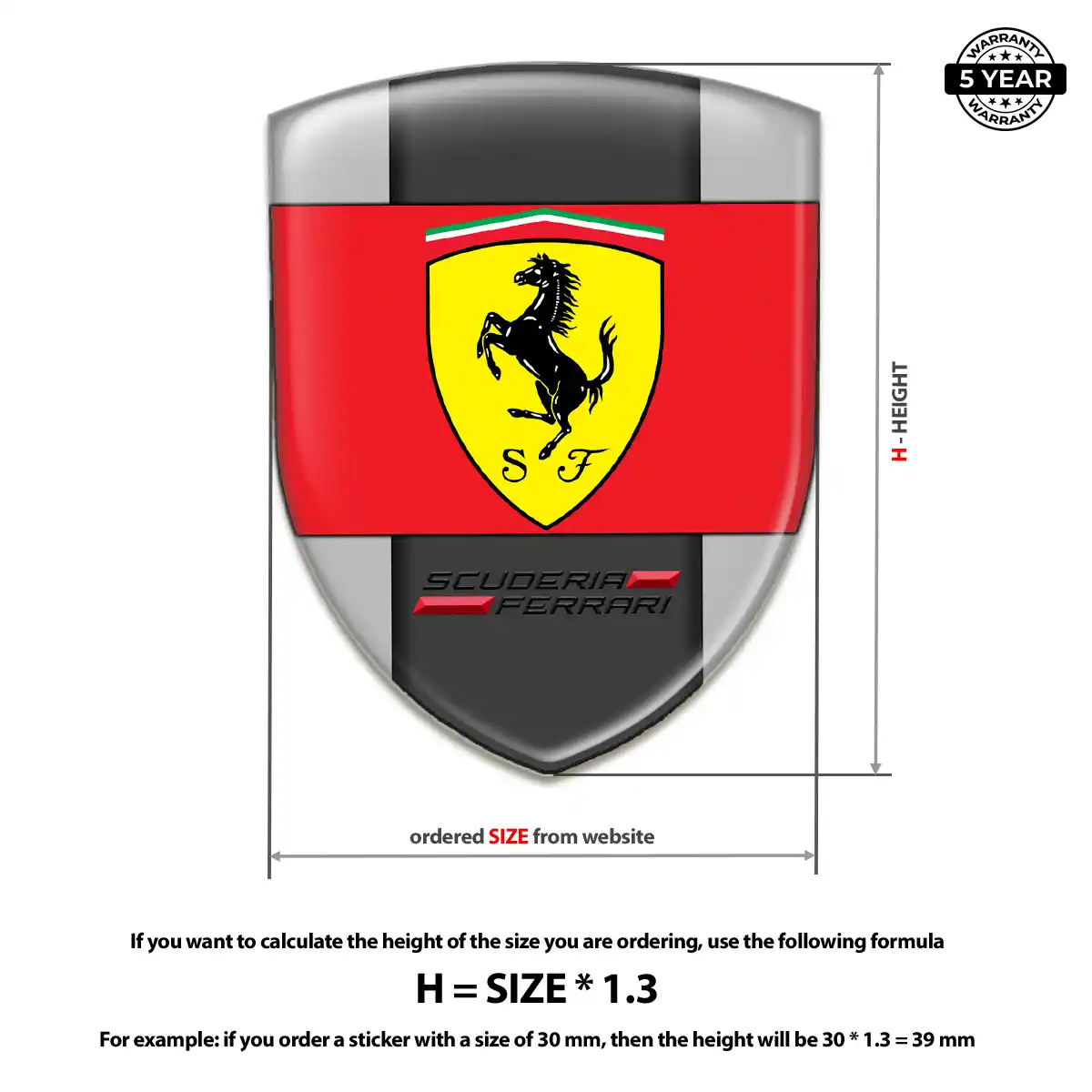 Ferrari Emblem Shield Elite Finish