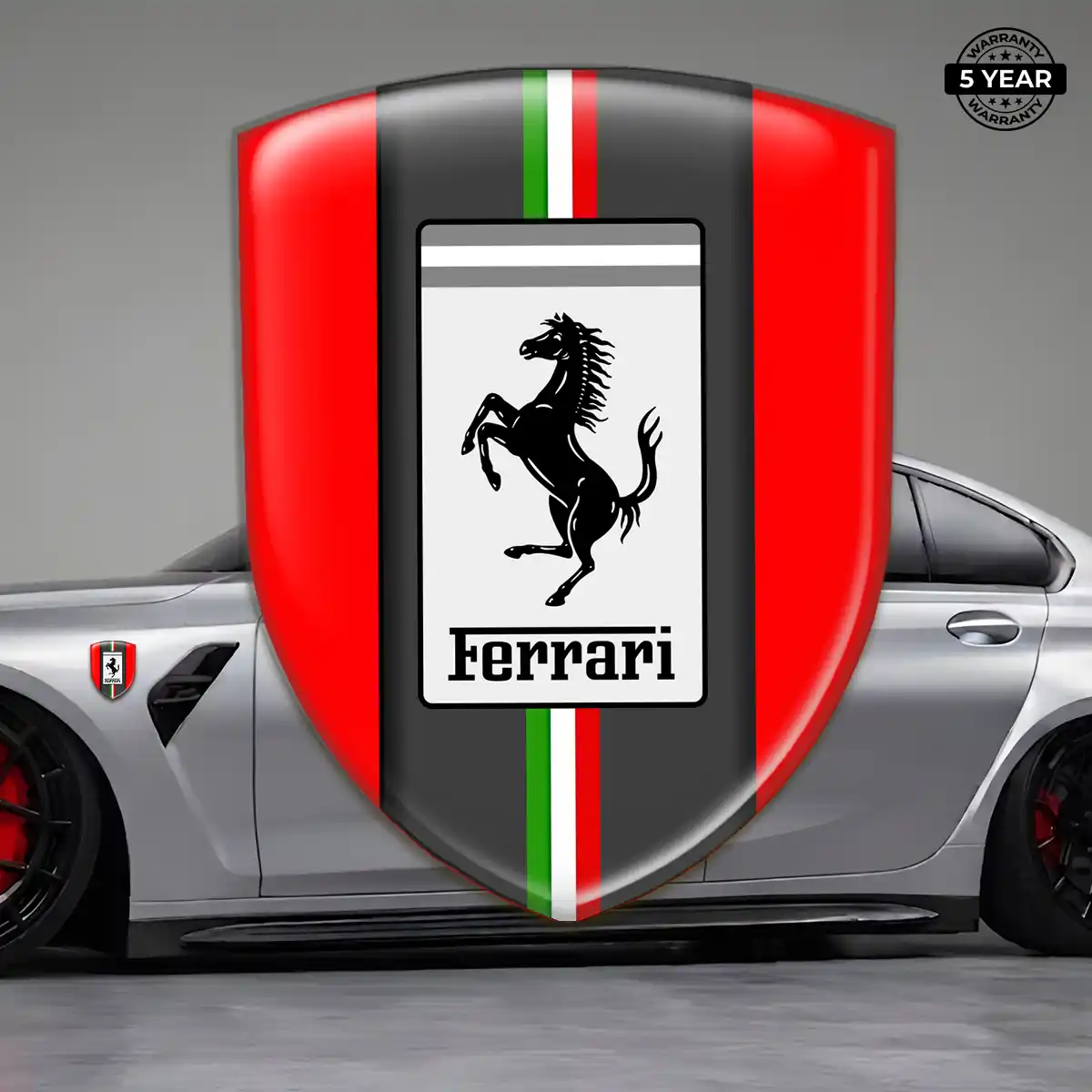 Ferrari Epoxy Domed Sticker Sleek Style