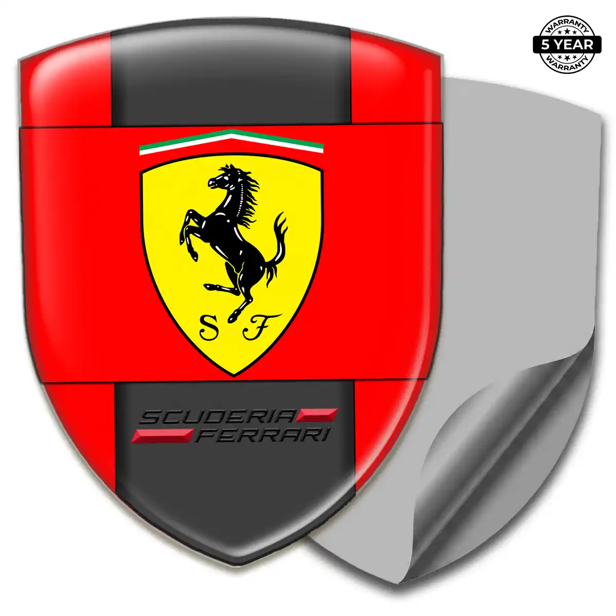 Ferrari Gel Badge Sticker Refined Design