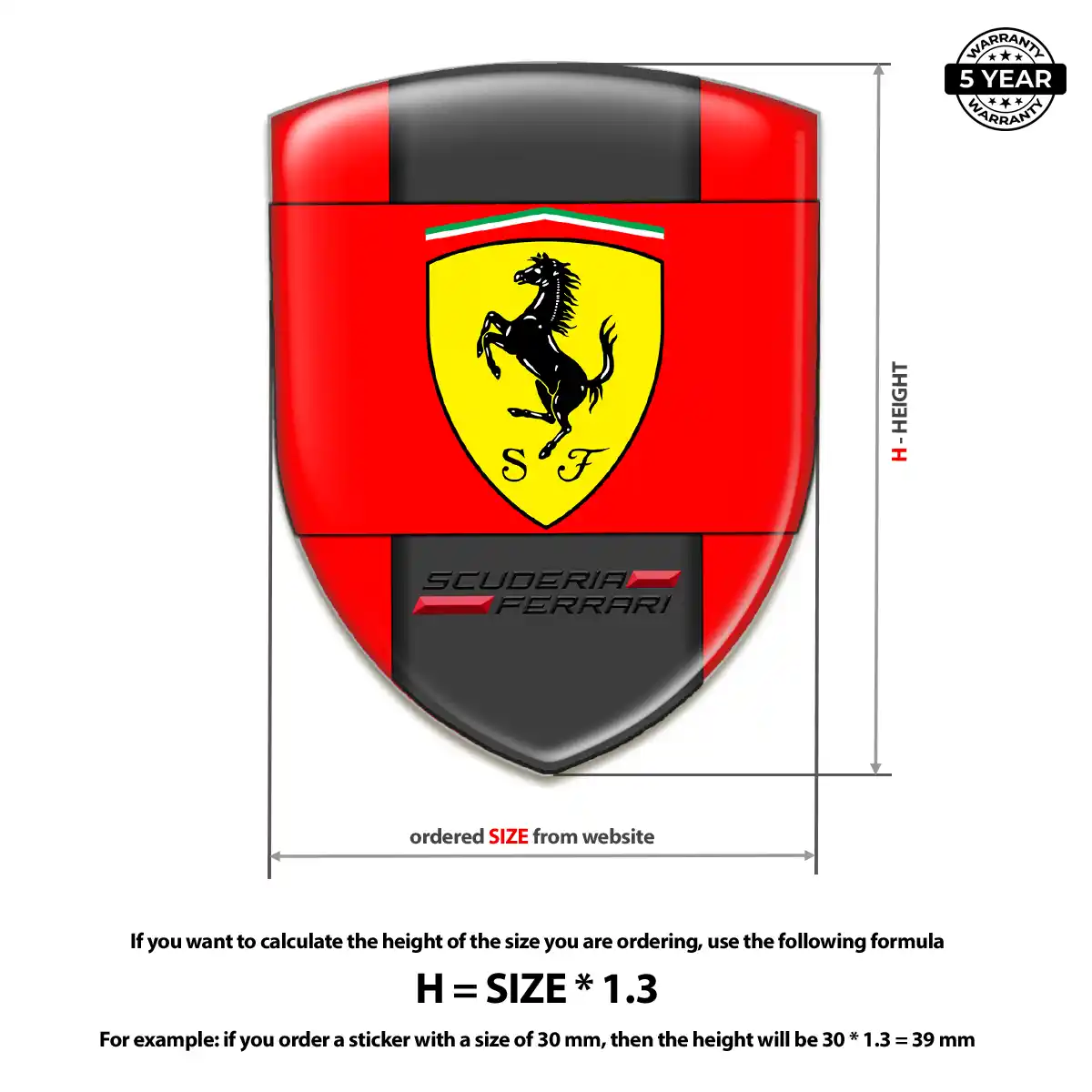 Ferrari Gel Badge Sticker Refined Design