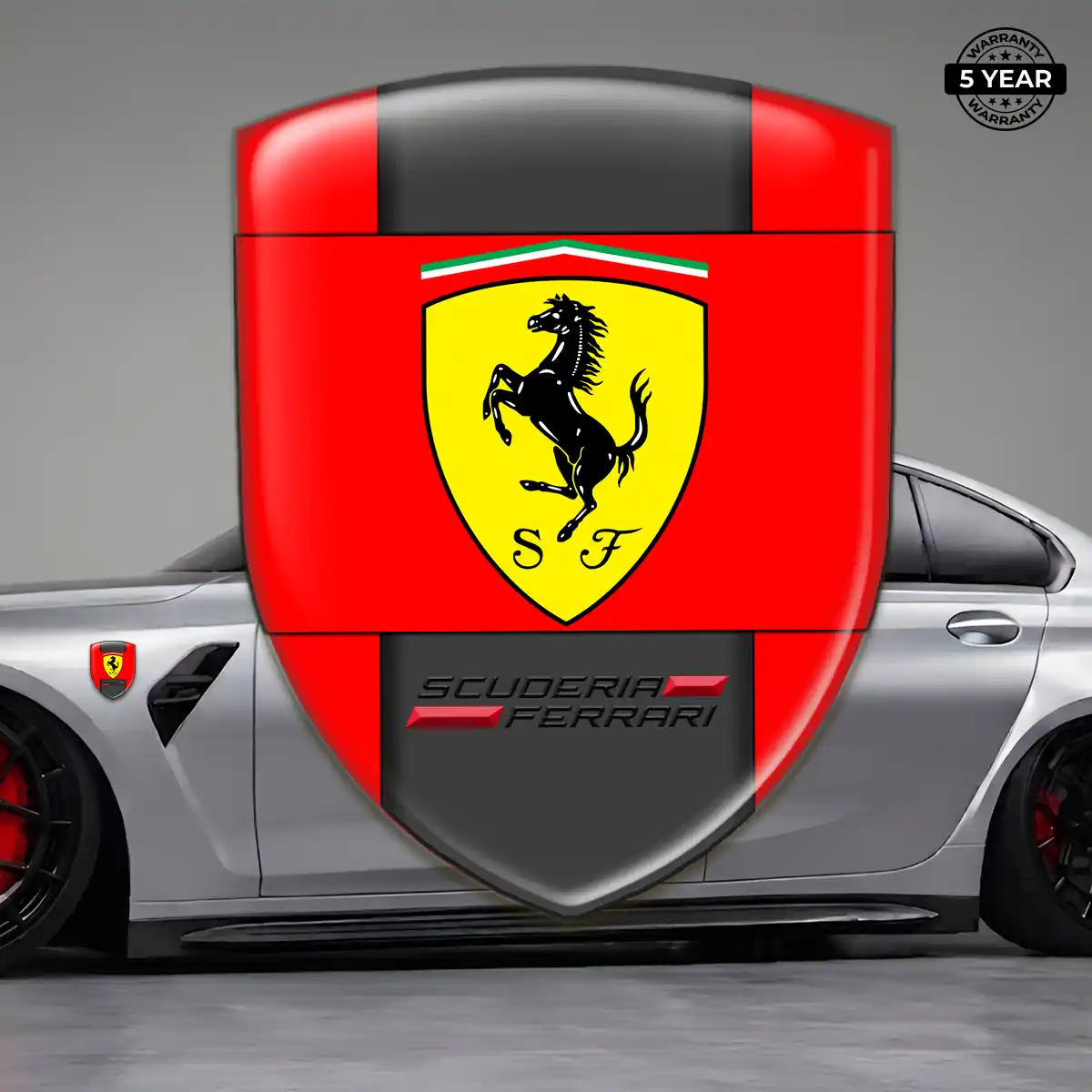 Ferrari Gel Badge Sticker Refined Design