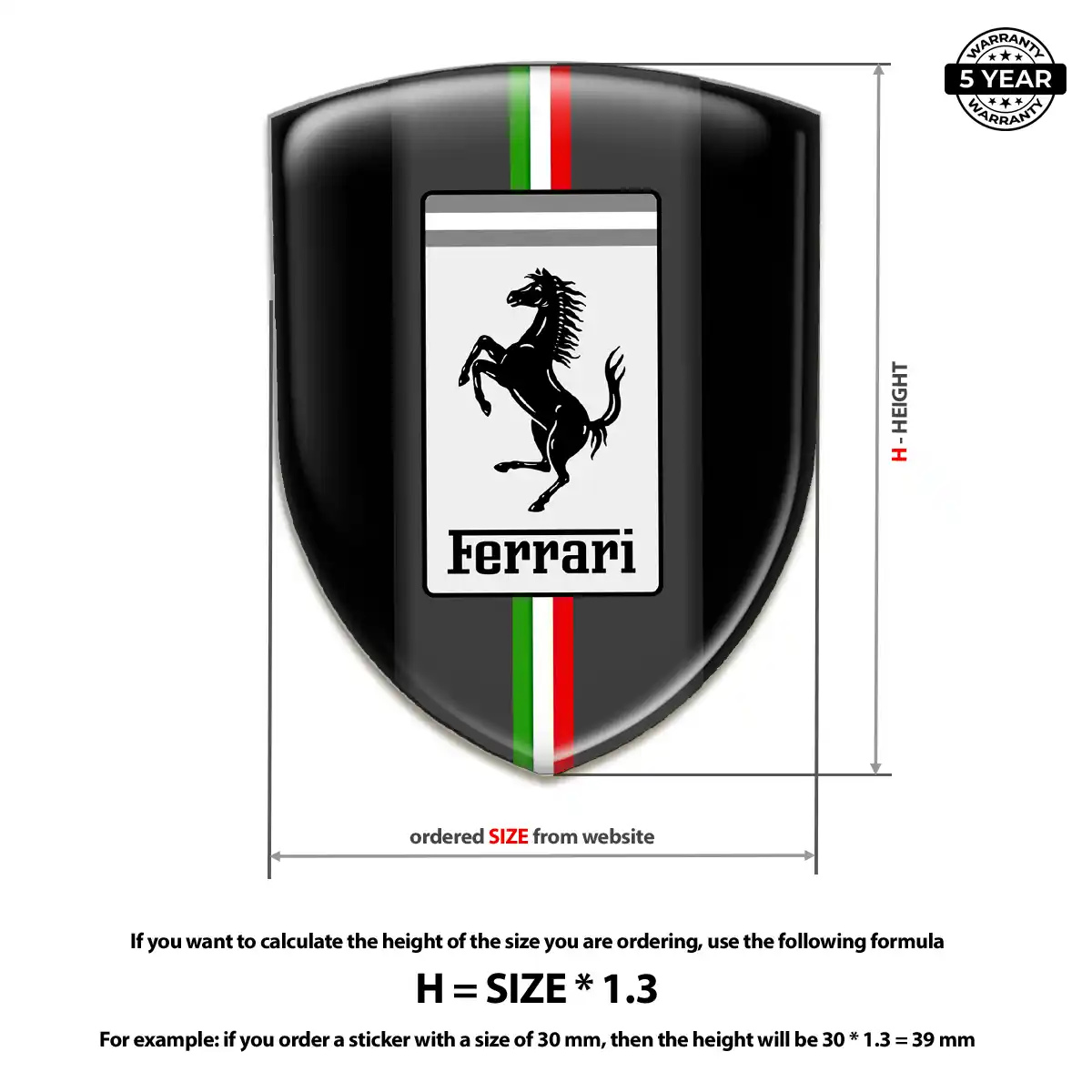 Ferrari Gel Badge Sticker Sleek Style
