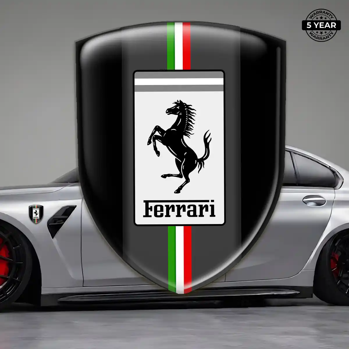 Ferrari Gel Badge Sticker Sleek Style