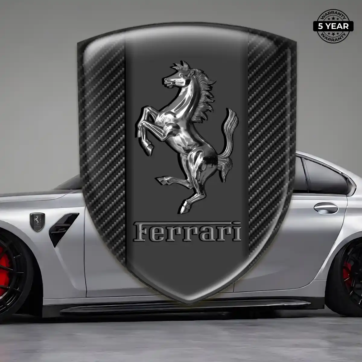 Ferrari Gel Emblem Sticker Refined Design