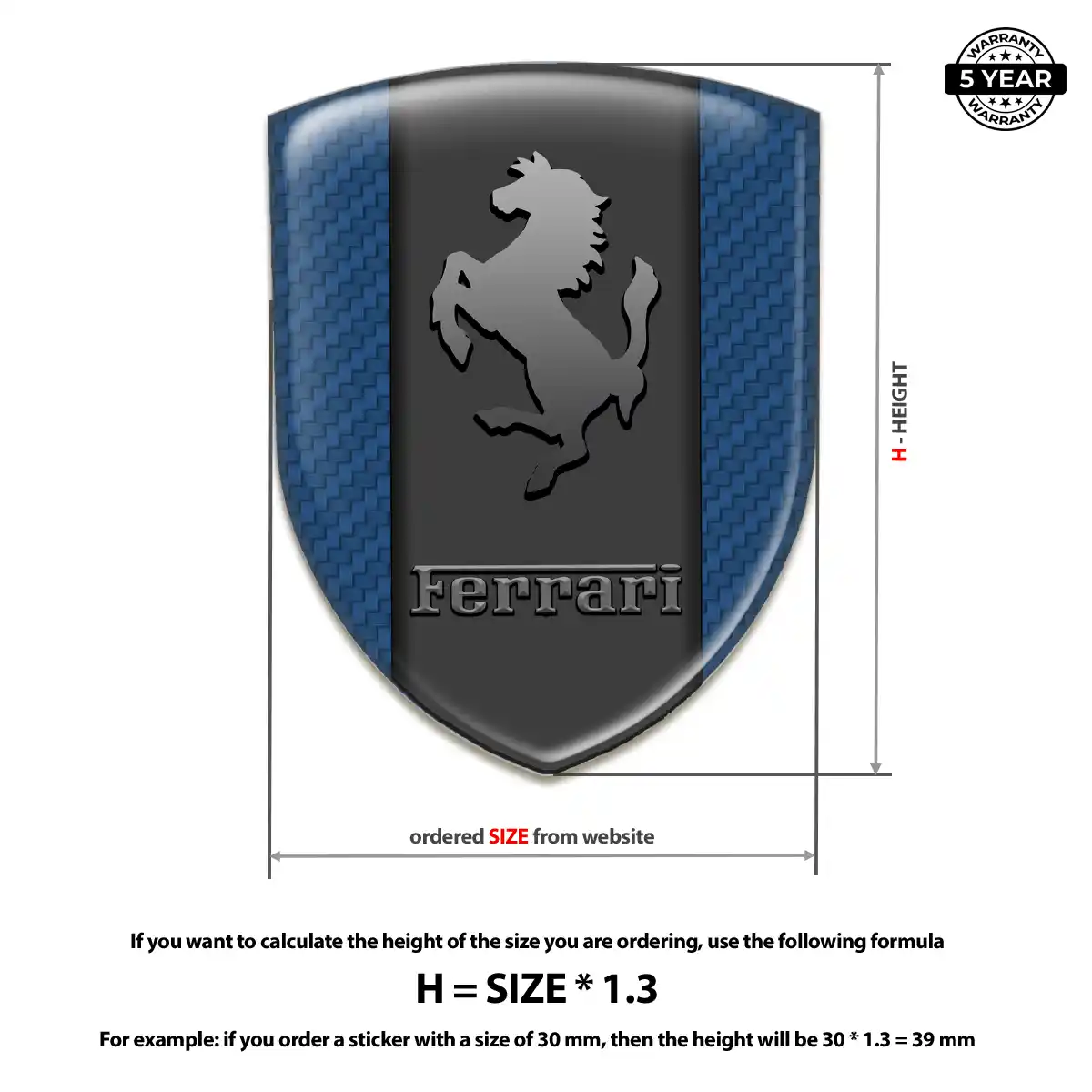 Ferrari Gel Emblem Sticker Sleek Style