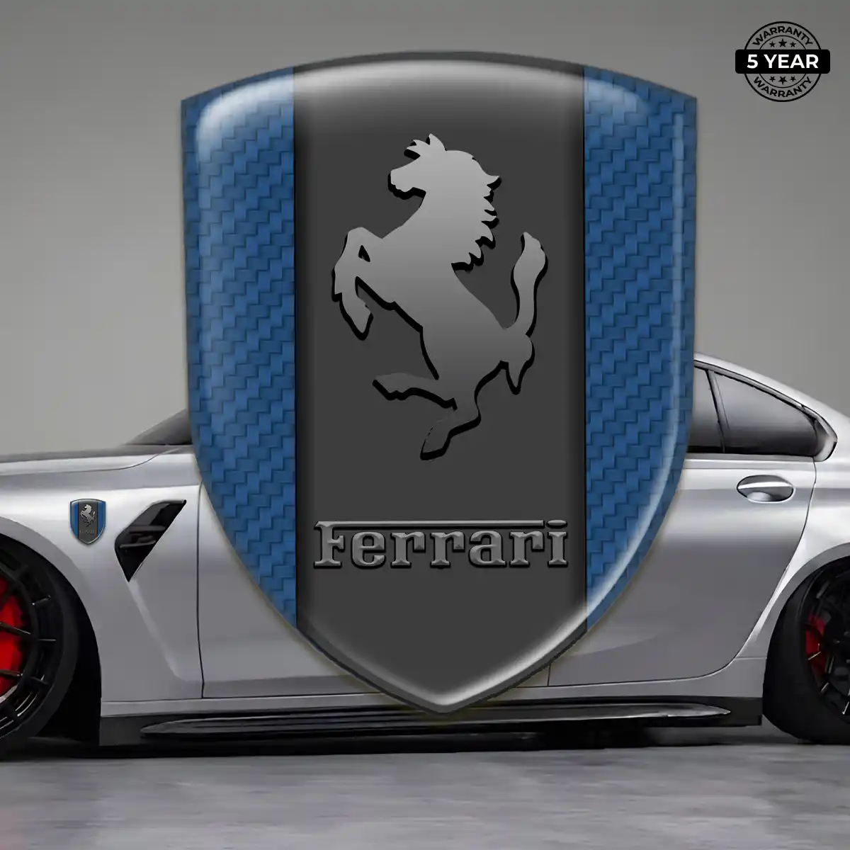 Ferrari Gel Emblem Sticker Sleek Style
